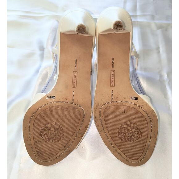 Vince Camuto Razanya Women's Strappy Heels Open Toe Ivory Leather Size 7M - Picture 7 of 8